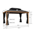 【Outdoor Idea】PURPLE LEAF Backyard Gazebo with Wood Grain Aluminum Frame Dining Sets-Bundle sales
