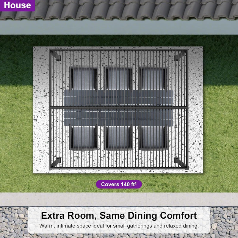 PURPLE LEAF Outdoor Louvered Pergola Patio Sun Shade Shelter with Adjustable Hardtop Patio Pergola Grey