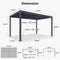 PURPLE LEAF Solar Louvered Pergola with LED Strip Lights and Control Panel Aluminum Outdoor Pergola with Adjustable Roof for Patio Deck Garden Yard Gray
