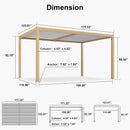 PURPLE LEAF Louvered Pergola Outdoor Wood Grain Aluminum Pergola with Adjustable Roof Patio Rainproof Hardtop Gazebo With Milky Lights