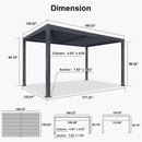 PURPLE LEAF Caesar Outdoor Louvered Pergola Patio Sun Shade Shelter with Adjustable Hardtop Patio Pergola Grey
