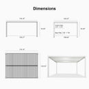 PURPLE LEAF Louvered Pergola Modern White Pergola with Adjustable Roof for Deck Backyard Garden