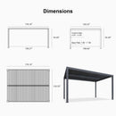 PURPLE LEAF Louvered Pergola Outdoor Aluminum Pergola with Adjustable Roof for Deck Backyard Garden Hardtop Gazebo