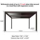 PURPLE LEAF Louvered Pergola Outdoor Aluminum Pergola with Adjustable Roof for Deck Backyard Garden Hardtop Gazebo