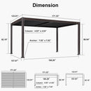 PURPLE LEAF Louvered Pergola Outdoor Adjustable Roof Modern Patio Aluminum Pergola for Deck Backyard Garden Hardtop Gazebo Bronze