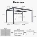 PURPLE LEAF Louvered Pergola with Milky String Lights Patio Aluminum Pergola with Independent Adjustable Rainproof Roof With Milky Lights