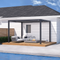 PURPLE LEAF Louvered Pergola Modern Grey Pergola with White Roof for Deck Backyard Garden
