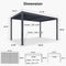 PURPLE LEAF Outdoor Louvered Pergola Patio Sun Shade Shelter with Adjustable Hardtop Patio Pergola Grey