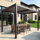 PURPLE LEAF Caesar Louvered Pergola Outdoor Adjustable Roof Modern Patio Aluminum Pergola for Deck Backyard Garden Hardtop Gazebo Bronze