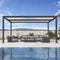 PURPLE LEAF Louvered Pergola Modern Grey Pergola with White Roof for Deck Backyard Garden