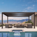 PURPLE LEAF Louvered Pergola Outdoor Adjustable Roof Modern Patio Aluminum Pergola for Deck Backyard Garden Hardtop Gazebo