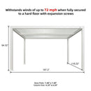 PURPLE LEAF Louvered Pergola White Outdoor Aluminum Pergola with Roller Blind Adjustable Gazebo for Patio Deck Garden