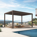 PURPLE LEAF Athena Outdoor Louvered Pergola Adjustable Metal Roof Bronze Hardtop Gazebo Patio Pavilion