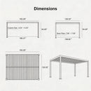 PURPLE LEAF Athena Louvered Pergola Modern Grey Pergola with White Roof for Deck Backyard Garden