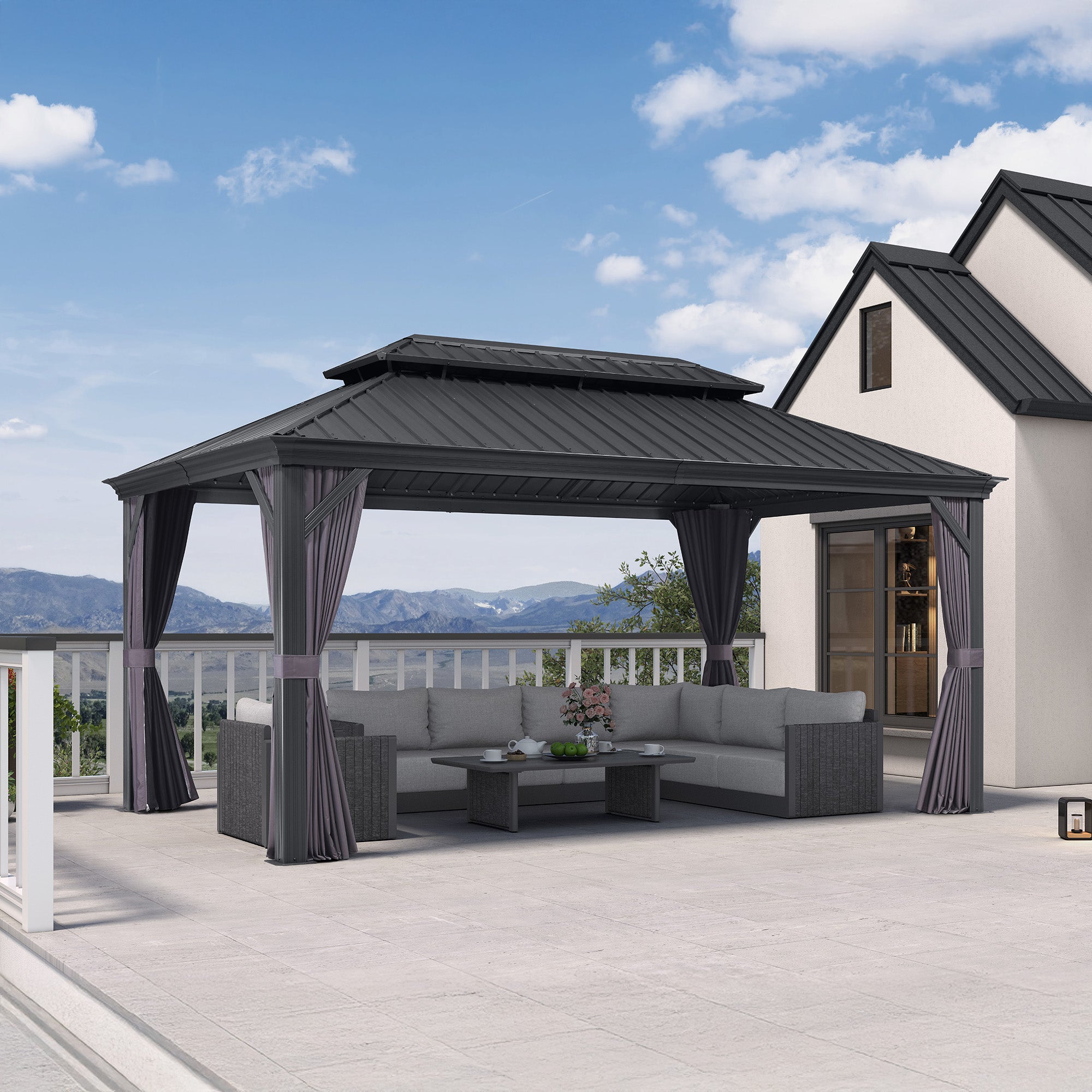希少！ + Public Possession カーゴビブ Sサイズ Outdoor Patio Gazebo | Weather-Resistant Patio Canopy
