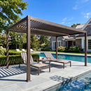 PURPLE LEAF Caesar Louvered Pergola Outdoor Adjustable Roof Modern Patio Aluminum Pergola for Deck Backyard Garden Hardtop Gazebo Bronze