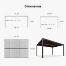 PURPLE LEAF Outdoor Louvered Pergola Adjustable Metal Roof Bronze Hardtop Gazebo Patio Pavilion