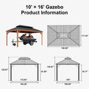 PURPLE LEAF Outdoor Aluminum Carport Heavy-Duty with Wood Grain Aluminum Frame