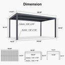 PURPLE LEAF Caesar Outdoor Louvered Pergola Patio Sun Shade Shelter with Adjustable Hardtop Patio Pergola Grey