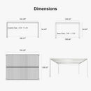 PURPLE LEAF Athena Louvered Pergola White Outdoor Aluminum Pergola with Solid Color Roller Blind Adjustable Gazebo for Patio Deck Garden