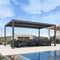 PURPLE LEAF Outdoor Louvered Pergola Patio Sun Shade Shelter with Adjustable Hardtop Patio Pergola Grey