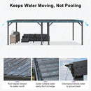 PURPLE LEAF Lean to Gazebo Metal Roof Patio Cover Built-in Drain Slots Wall Mounted Gazebo for Outdoor Extension
