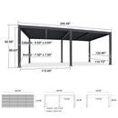 PURPLE LEAF Caesar Outdoor Louvered Pergola Patio Sun Shade Shelter with Adjustable Hardtop Patio Pergola Grey