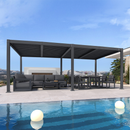 PURPLE LEAF Caesar Outdoor Louvered Pergola Patio Sun Shade Shelter with Adjustable Hardtop Patio Pergola Grey