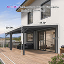 PURPLE LEAF Lean to Gazebo Metal Roof Patio Cover Built-in Drain Slots Wall Mounted Gazebo for Outdoor Extension