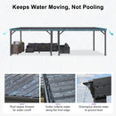 PURPLE LEAF Lean to Gazebo Metal Roof Patio Cover Built-in Drain Slots Wall Mounted Gazebo for Outdoor Extension