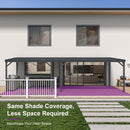 PURPLE LEAF Lean to Gazebo Metal Roof Patio Cover Built-in Drain Slots Wall Mounted Gazebo for Outdoor Extension