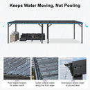 PURPLE LEAF Lean to Gazebo Metal Roof Patio Cover Built-in Drain Slots Wall Mounted Gazebo for Outdoor Extension
