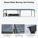 PURPLE LEAF Lean to Gazebo Metal Roof Patio Cover Built-in Drain Slots Wall Mounted Gazebo for Outdoor Extension