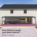 PURPLE LEAF Lean to Gazebo Metal Roof Patio Cover Built-in Drain Slots Wall Mounted Gazebo for Outdoor Extension