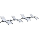 PURPLE LEAF Patio Chaise Lounge Set Outdoor Beach Pool Sunbathing Lawn Lounger Recliner Chair Outside Chairs with Side Table Included