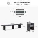 PURPLE LEAF Sanori Outdoor Dining Set Weather-Resistant Aluminum Table and Chairs Set with Backrest Pillow and Olefin Cushions for Deck