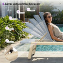 PURPLE LEAF Pool Oversized Lounge Chairs Rattan Aluminium Patio Chaise Lounge Outdoor Adjustable Recliner Finish Loungers Woven PE Sun Chairs for Poolside Deck Beach
