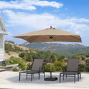 PURPLE LEAF Patio Market Umbrella Aluminum Outdoor Table Umbrella with Wood Color