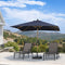 PURPLE LEAF Patio Market Umbrella Aluminum Outdoor Table Umbrella with Wood Color