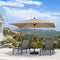 PURPLE LEAF Patio Market Umbrella Aluminum Outdoor Table Umbrella with Wood Color