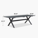 PURPLE LEAF Outdoor Dining Table Sleek Aluminum Frame Modern Outdoor Table for Deck Backyard Dining Gatherings