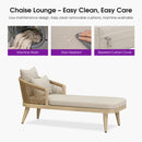 PURPLE LEAF Patio Chaise Lounge Elegant Aluminum Outdoor Lounge Chair with Pillow & Lumbar Support PE Rattan Backrest All Weather for Lawn Beach Backyard