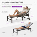 PURPLE LEAF Oversized Chaise Lounge Chair Outdoor Extra Wide Pool Lounge Chairs 5 Adjustable Position with Armrests and Side Table, Aluminum Patio Lounge Chair for Outside, Backyard, Pool