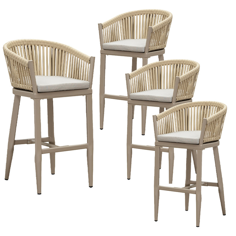 Purple Leaf Counter Bar Stools Chair Set of 2, Modern Aluminum Wicker Bar Chair Indoor and Outdoor