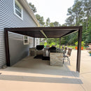 PURPLE LEAF Caesar Louvered Pergola Outdoor Adjustable Roof Modern Patio Aluminum Pergola for Deck Backyard Garden Hardtop Gazebo Bronze