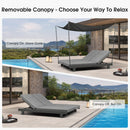 PURPLE LEAF Outdoor Daybed for Patio,  Poolside Chaise Lounge Bed with Cushion, Olefin Blend Fabric, Aluminum Frame Sunbed with Side Table for Deck and Backyard