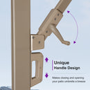 PURPLE LEAF Provence Series Outdoor Cantilever Patio Umbrella with Champagne Gold Frame for Terrace, Deck & Lounge