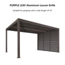 PURPLE LEAF Louvered Pergola Accessory Aluminum Louver Grille for Optimal Privacy, Sunlight Control Side Fixed Shutter Wall, for Bronze Pergola Not Included