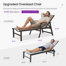 PURPLE LEAF Oversized Chaise Lounge Chair Outdoor Extra Wide Pool Lounge Chairs 5 Adjustable Position with Armrests and Side Table, Aluminum Patio Lounge Chair for Outside, Backyard, Pool