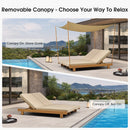 PURPLE LEAF Outdoor Daybed for Patio,  Poolside Chaise Lounge Bed with Cushion, Olefin Blend Fabric, Aluminum Frame Sunbed with Side Table for Deck and Backyard